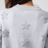 Simply Southern Cropped Star Sweater for Women in Grey