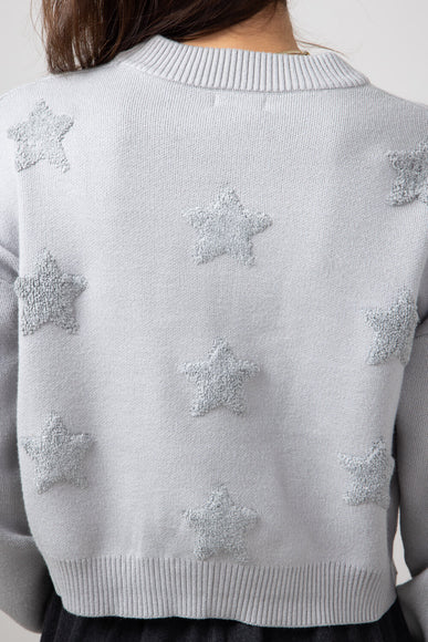 Simply Southern Cropped Star Sweater for Women in Grey