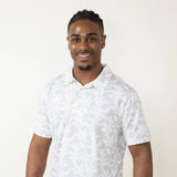 Simply Southern Grey Leaf Polo for Men in Grey