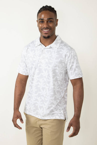 Simply Southern Grey Leaf Polo for Men in Grey