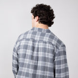 Simply Southern Plaid Button Up Shacket for Men in Grey Plaid 