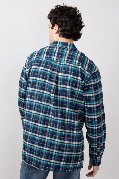 Simply Southern Plaid Button Up Shacket for Men in Teal Plaid