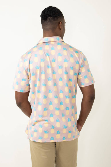 Simply Southern Pineapple Polo for Men in Peach