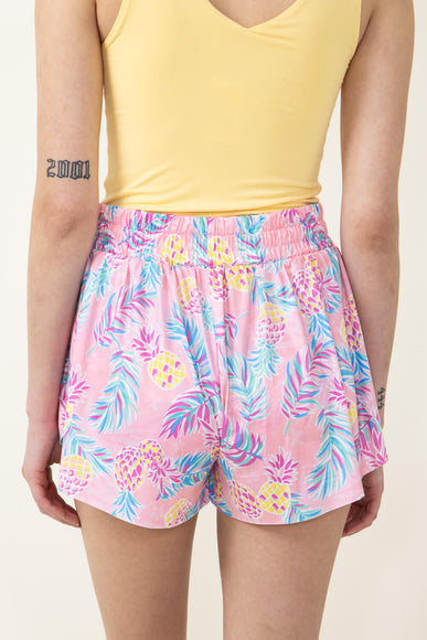 Simply Southern Pineapple Running Shorts for Women in Pink