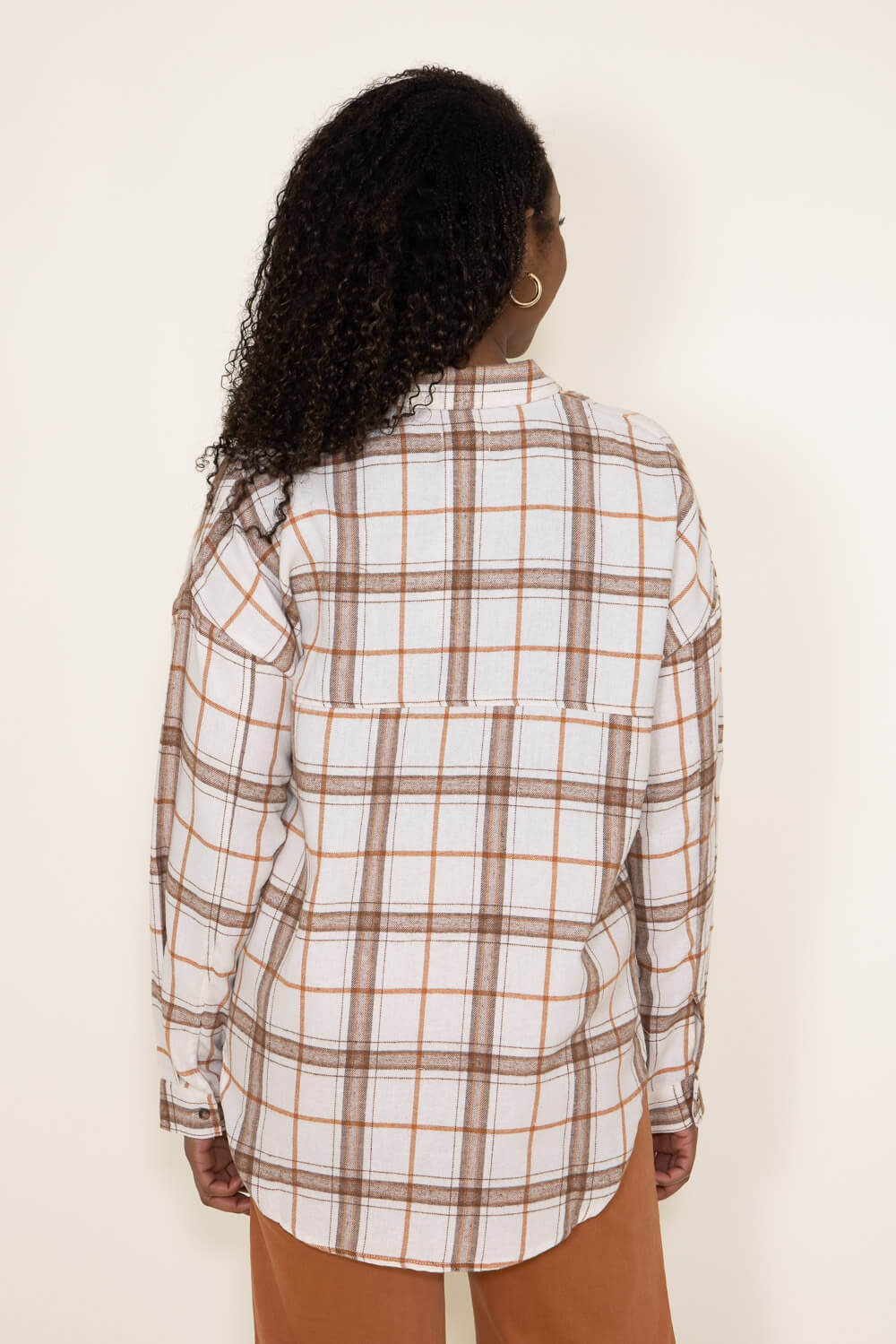 Thread & Supply Flannel Plaid Shirt for Women in White and Sage