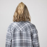 Simply Southern Plaid Shacket for Women in Grey