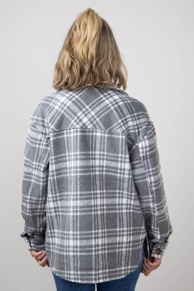 Simply Southern Plaid Shacket for Women in Grey