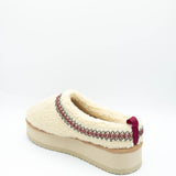 Simply Southern Platform Sherpa Slippers for Women in Cream