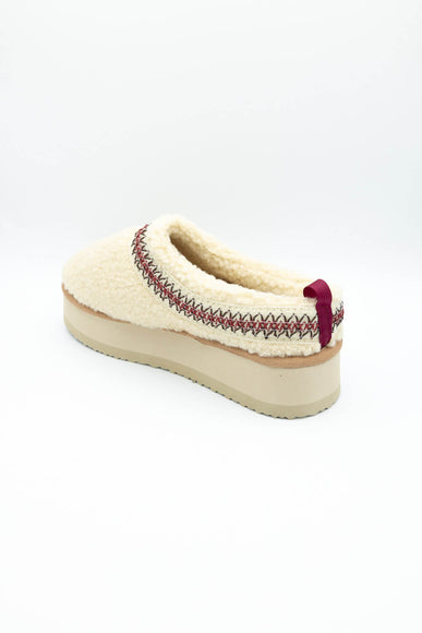 Simply Southern Platform Sherpa Slippers for Women in Cream