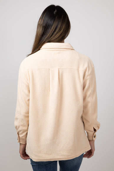 Simply Southern Solid Fleece Shacket for Women in Butter