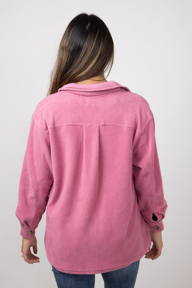 Simply Southern Solid Fleece Shacket for Women in Mauve