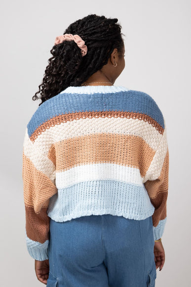 Simply Southern Striped Cropped Sweater for Women in Coast