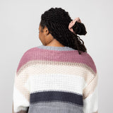 Simply Southern Striped Cropped Sweater for Women in Plum