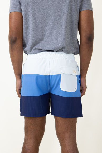 Simply Southern Tricolor Swim Shorts for Men in Blue