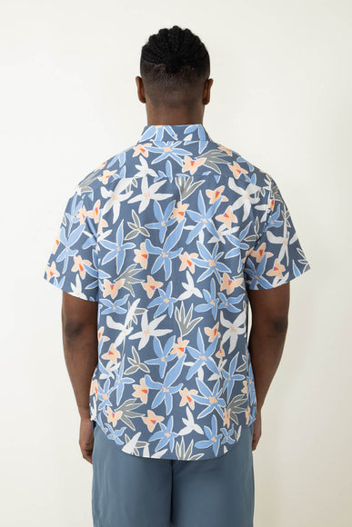 Simply Southern Tropical Button Down Shirt for Men in Navy Blue