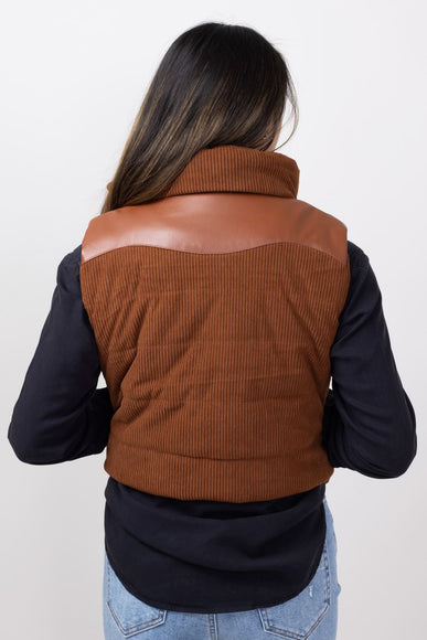 Simply Southern Corduroy Cropped Zippered Vest for Women in Sable