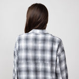 Simply Southern Plaid Button Up Shirt for Women in Grey