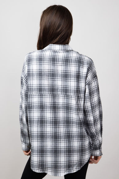 Simply Southern Plaid Button Up Shirt for Women in Grey