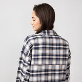 Simply Southern Plaid Button Up Shirt for Women in Navy