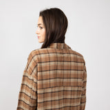 Simply Southern Plaid Button Up Shirt for Women in Tan