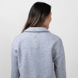 Simply Southern Quilted Shacket for Women in Heather Grey 