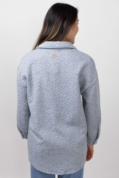 Simply Southern Quilted Shacket for Women in Heather Grey 