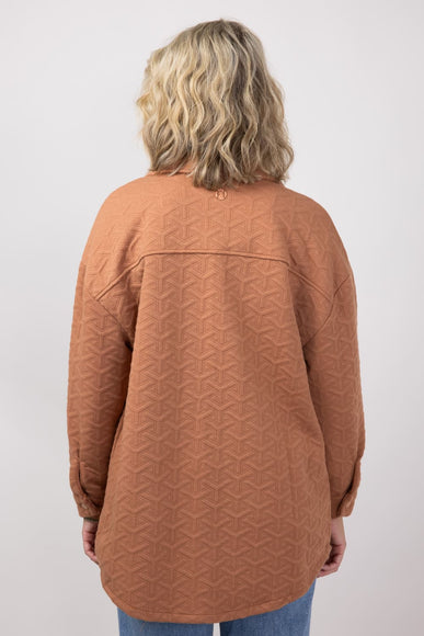 Simply Southern Quilted Shacket for Women in Mocha 