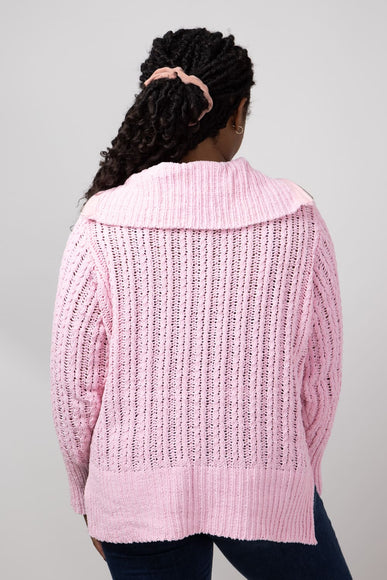 Simply Southern So Soft Quarter Zip Sweater for Women in Candy Pink