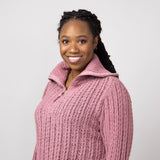 Simply Southern So Soft Quarter Zip Sweater for Women in Plum