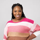 Simply Southern Striped Cropped Sweater for Women in Cranberry