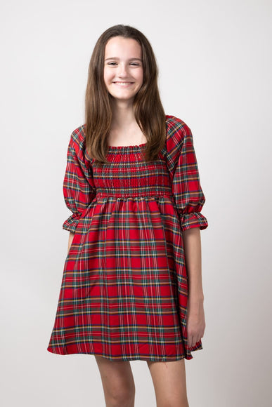 Simply Southern Youth Holiday Dress for Girls in Plaid