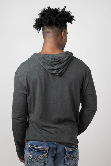 Slub Pullover Hoodie for Men in Charcoal