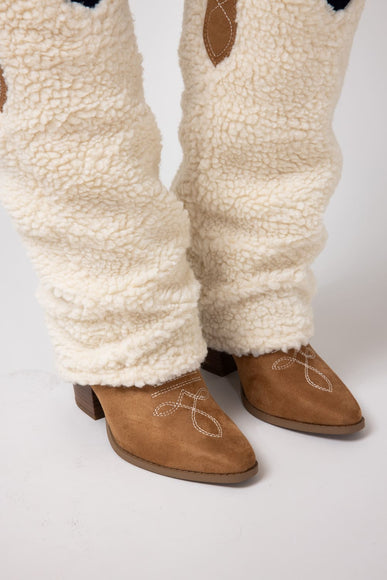 Soda Rely Shearling Tall Boots for Women in Beige