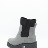 Soda Super Platform Booties for Women in Charcoal