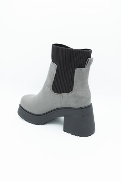 Soda Super Platform Booties for Women in Charcoal