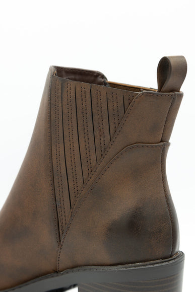 Soda Wisely Lug Booties for Women in Brown