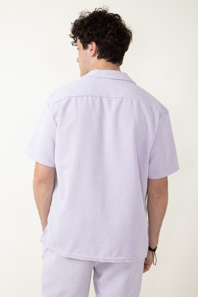 Corduroy Button Up Shirt for Men in Dusty Lilac