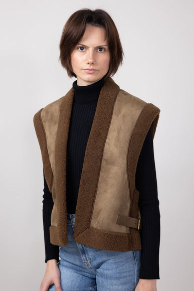 Suede Vest for Women in Brown