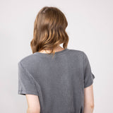 Urban Ribbed Knit Top for Women in Charcoal