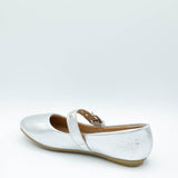 Top Moda Buckle Flats for Women in Silver