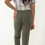 Tencel Drawstring Pants for Women in Dark Olive