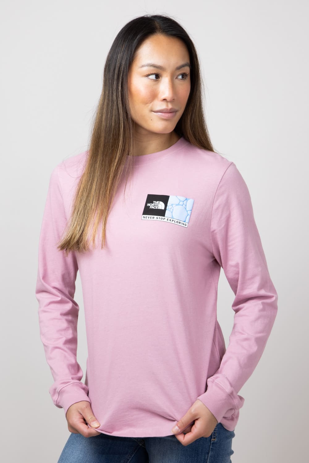 The North Face Suspended Long Sleeve T Shirt for Women in Mauve NF0A Glik s