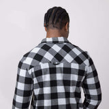 Thread & Supply Clark Shirt for Men in Grey Black Plaid