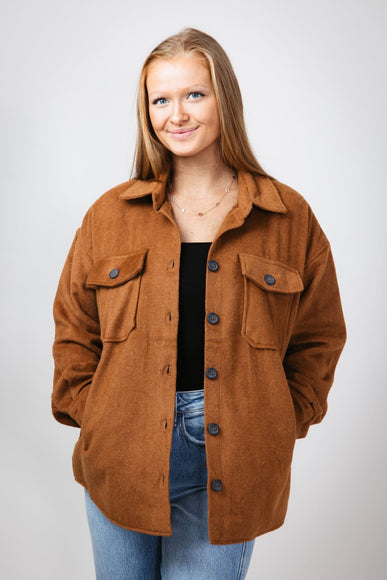 Thread & Supply Woven Shacket for Women in Brown