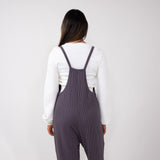 Wave Ribbed Onesie Jumpsuit for Women in Eggplant