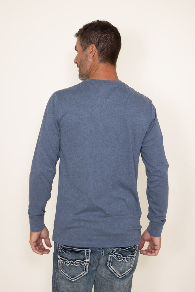 Weatherproof Vintage Jersey Henley Shirt for Men in Blue