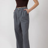 Wishlist Pleated Trouser Pants for Women in Charcoal