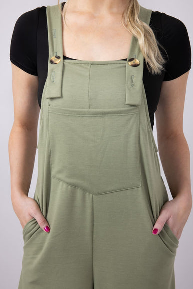 Pouch Pocket Overall Onesie Jumpsuit for Women in Sage