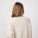 La Miel Mock Neck Sweater for Women in Taupe