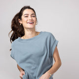 Urban Ribbed Knit Top for Women in Seafoam